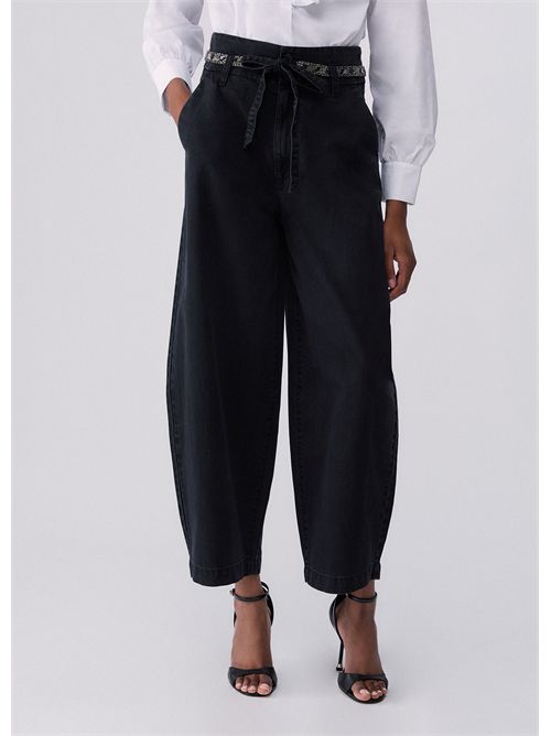 Pantaloni balloon con cintura ricamata LIU JO | UF6202D0372/87520